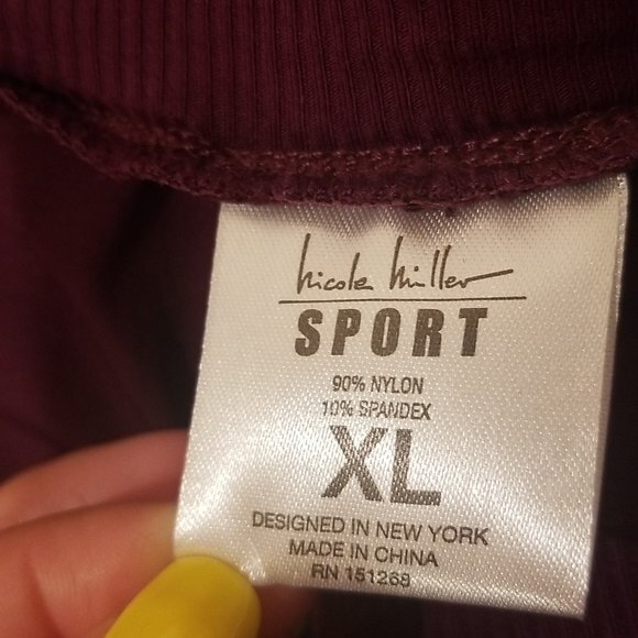 Nicole by Nicole Miller Sport Woven Contrast Trim Active Fitness Jogger XL - Picture 7 of 16